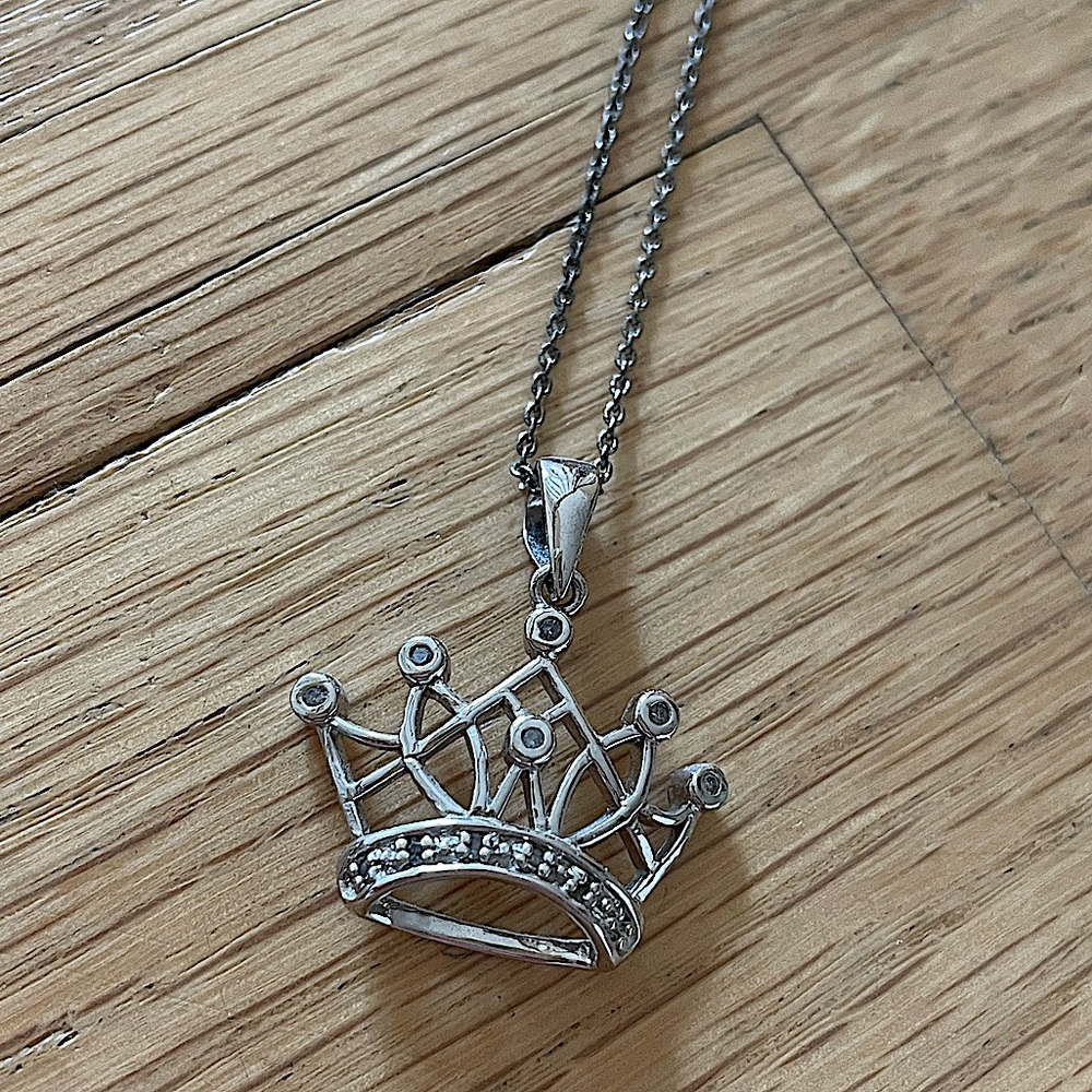 Silver Crown Necklace